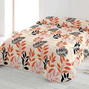 ICEHOME - Edredón Nórdico Estampado - 100% Poliéster Microfibra - 300 gr/m² con Tacto Pluma - Ramo Hojas