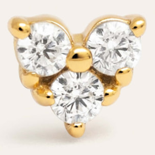 Pendiente Suelto Corazón Spark Plata Baño Oro