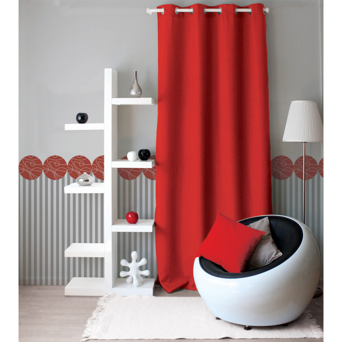 Rideau uni à oeillets - Rouge