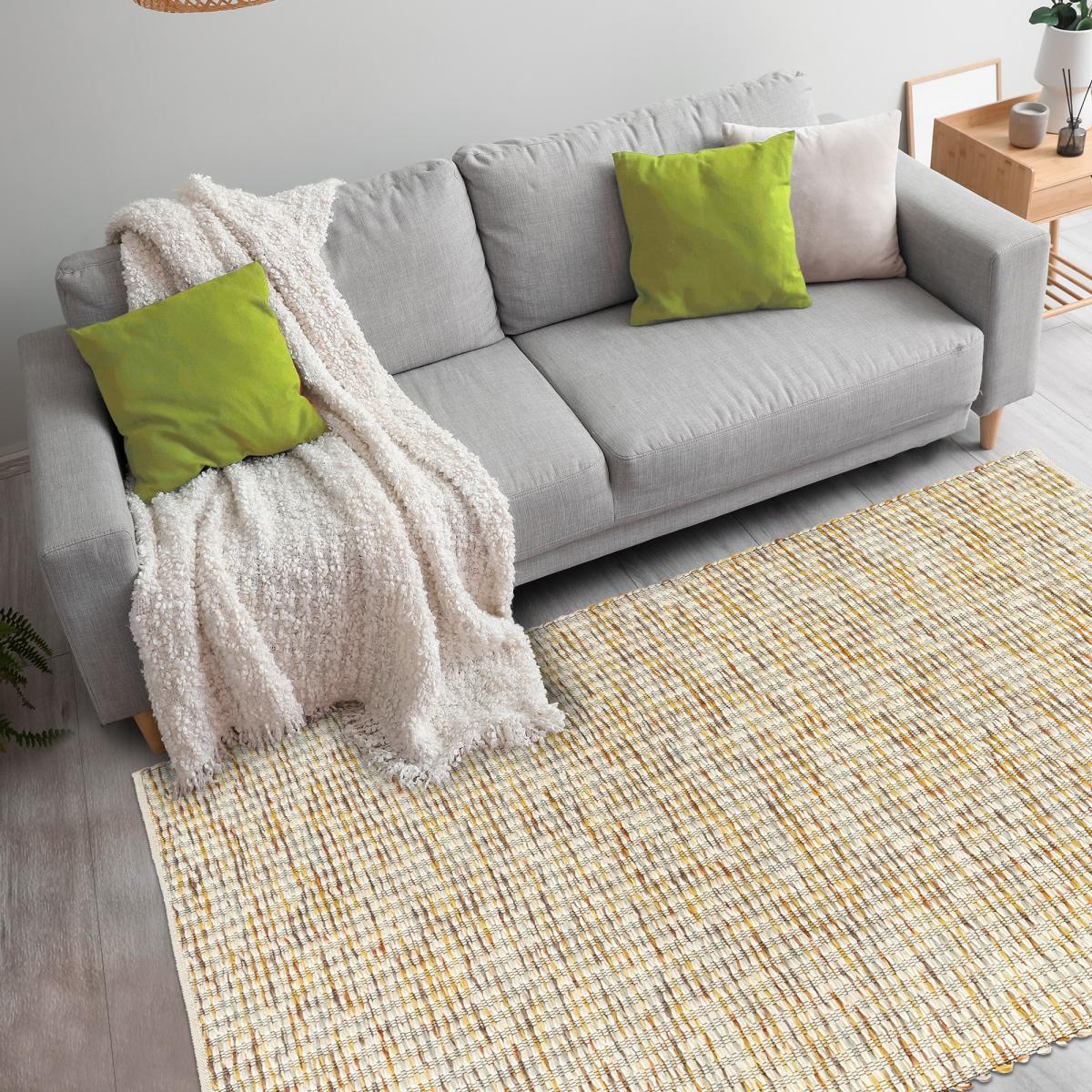 Tapis kilim fait main en laine motif faux uni FIDE