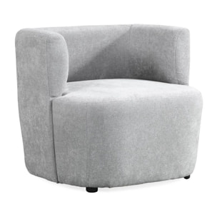 Poltroncina moderna da salotto in tessuto grigio chiaro - Seattle