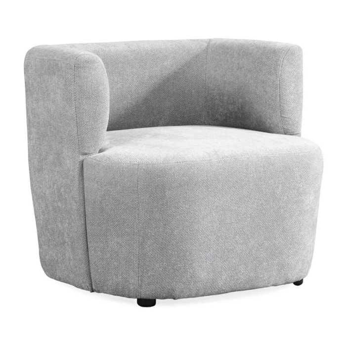 Poltroncina moderna da salotto in tessuto grigio chiaro - Seattle