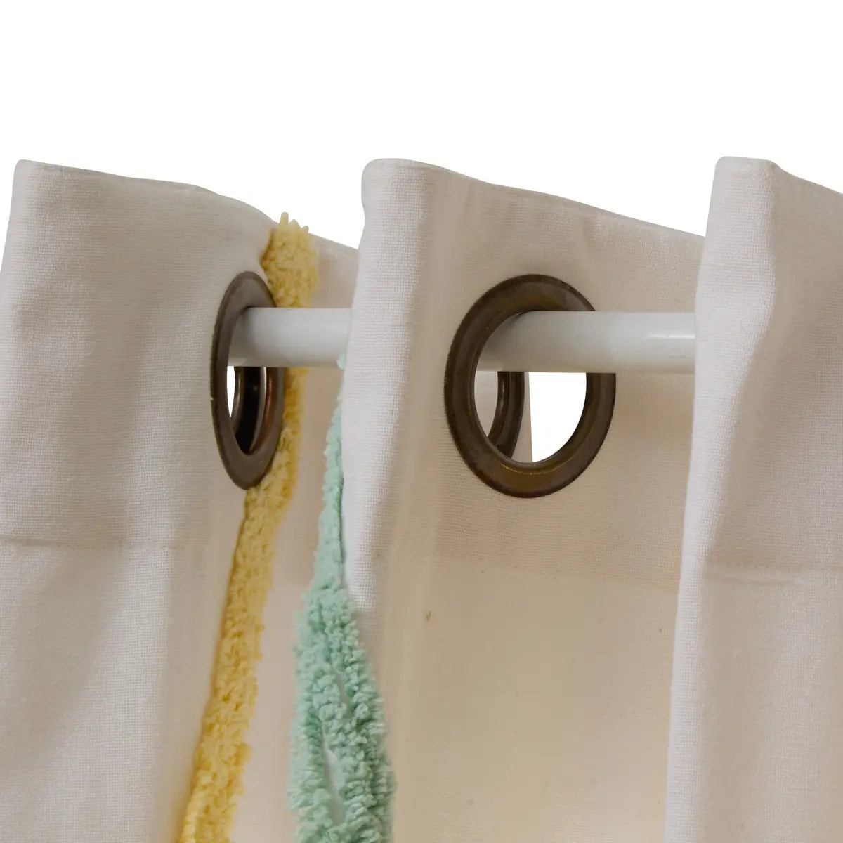 Rideau Tufy 260x140cm Blanc Imprimé Alphabet