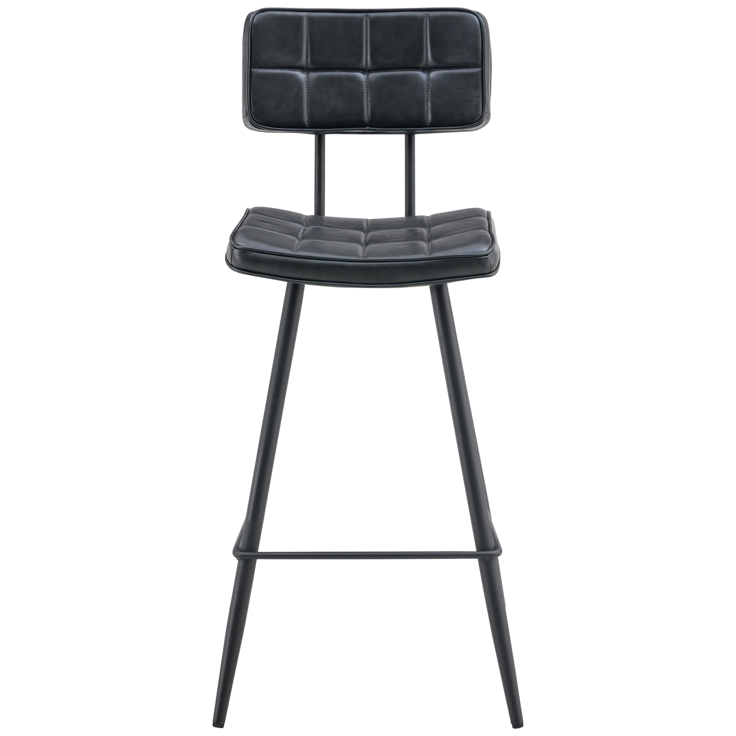 Lot de 2 tabourets de bar en simili noir FERNAND
