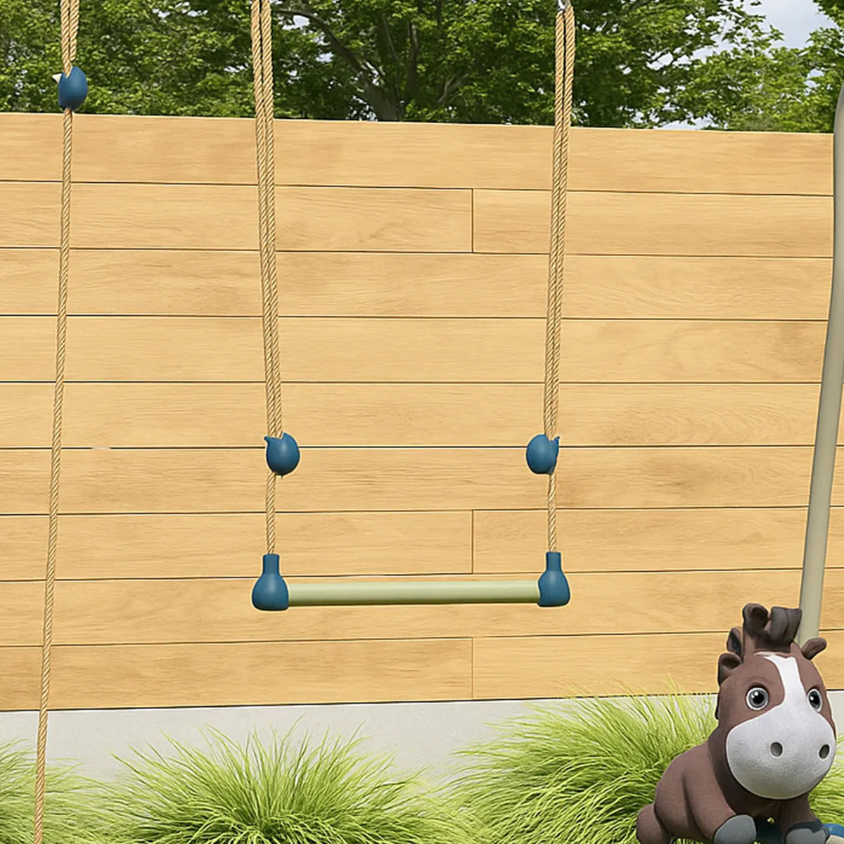 Trapèze métal bleu/vert pâle pour portiques de 1,90 à 2,50 m