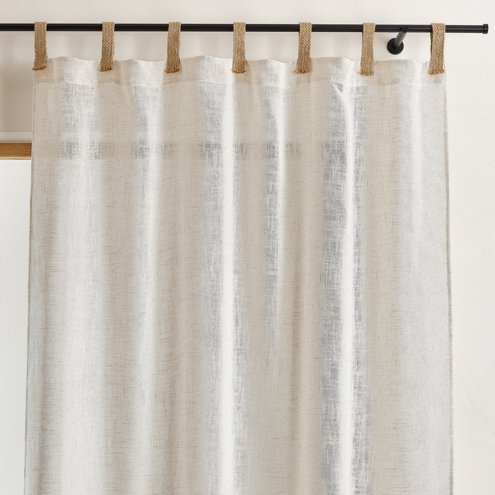 Rideau en tissu polylin à pattes en jute - Lin