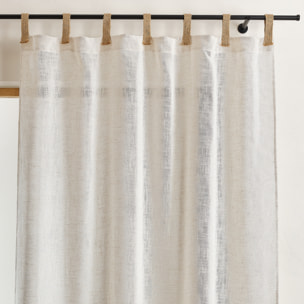Rideau en tissu polylin à pattes en jute - Lin