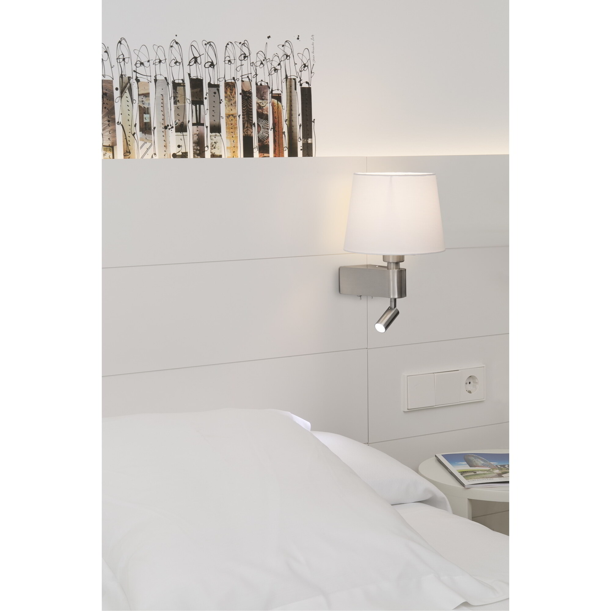 ROOM Lampe applique blanche avec lecteur LED