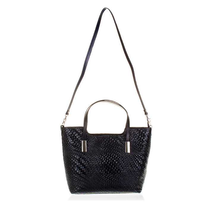 Filippa Borsa tote Donna.Pelle autentica Camoscio Inciso Intrecciato