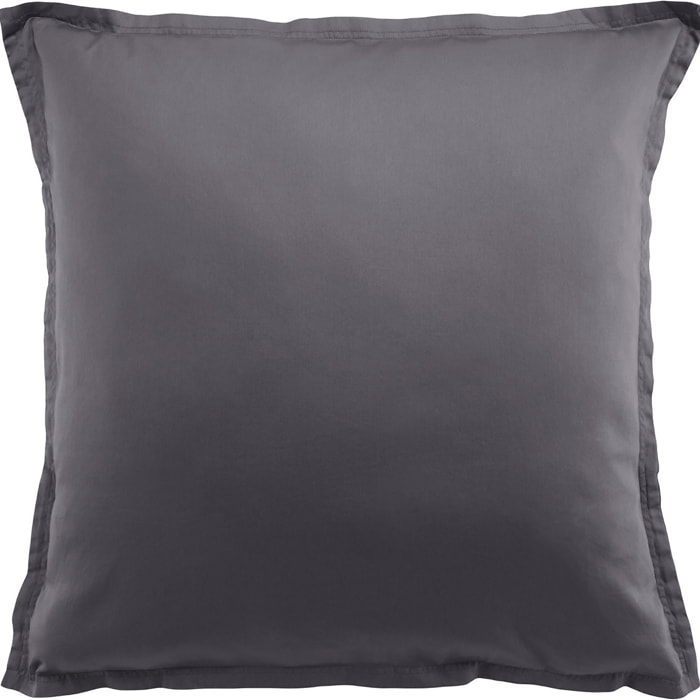 Paire de Taies D'oreiller 1pcs 100% Satin De Coton 105 Fils Gris Fonce
