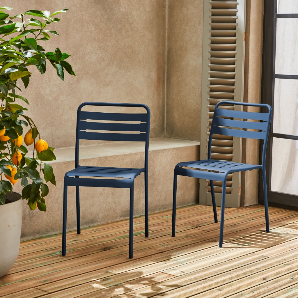 Chaise de jardin acier (lot de 2) AMÉLIA