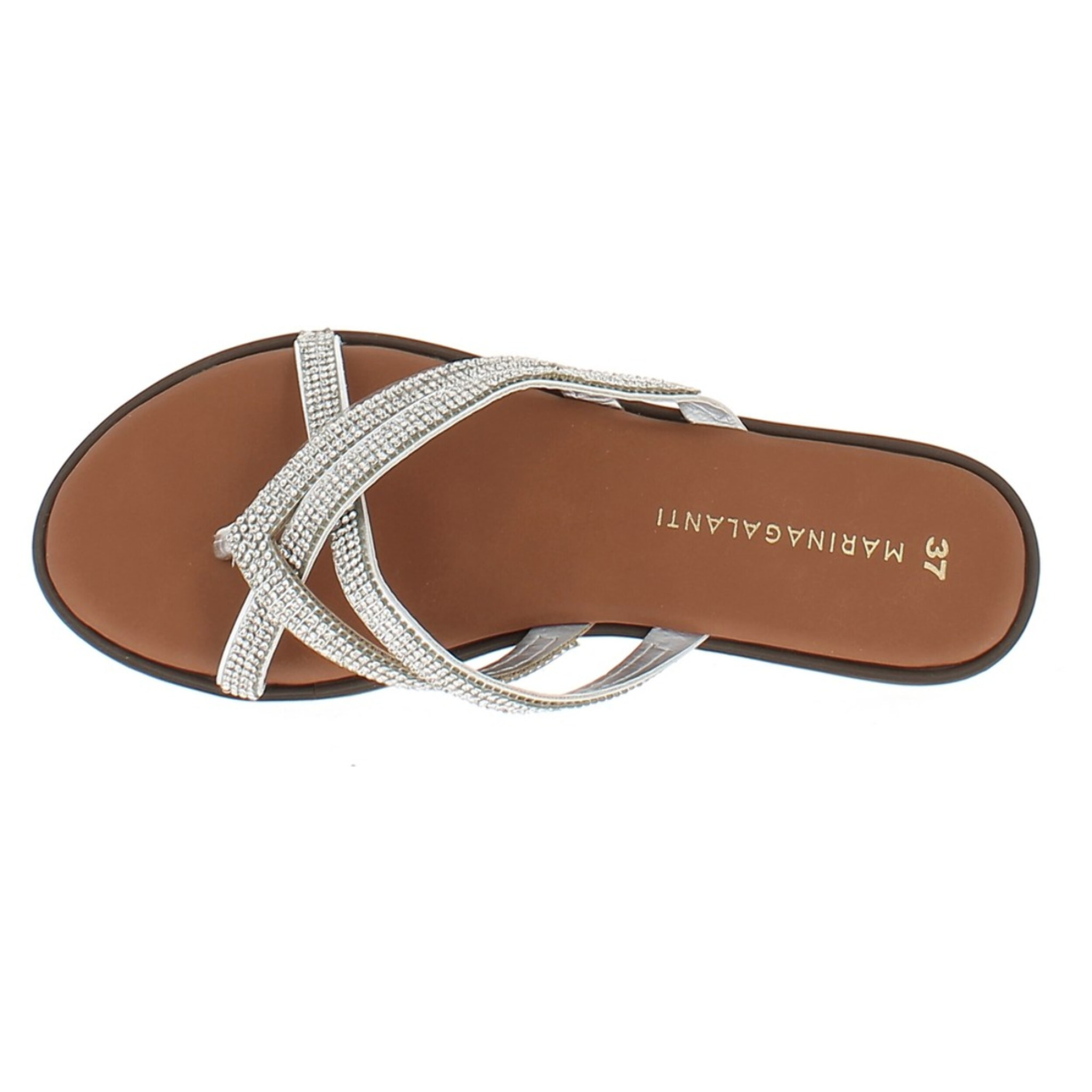 Marina Galanti Scarpe Donna Flat Sandals Jewel MG 1E160 Silver