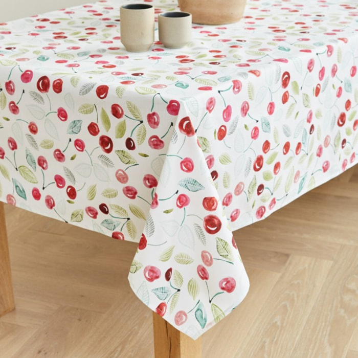 Nappe coton enduit CHERRY rouge