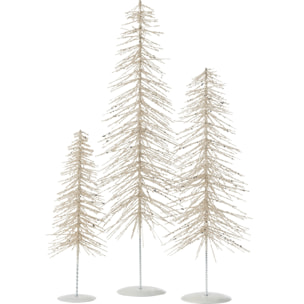J-Line décoration Sapin de Noël Paillettes - bois - blanc - small