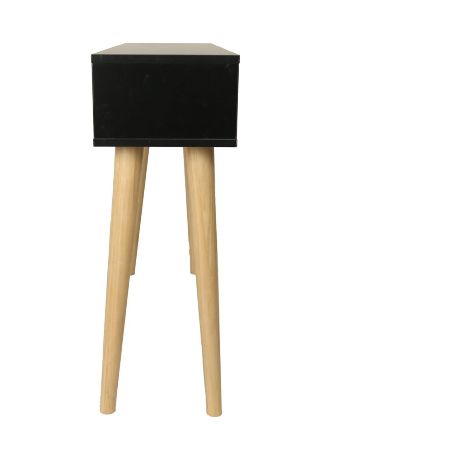 Console cannage "Marine" - 100 x 29 x 81 cm - Noir