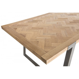 CLEMENCE - Table à manger 220x100cm bois et métal