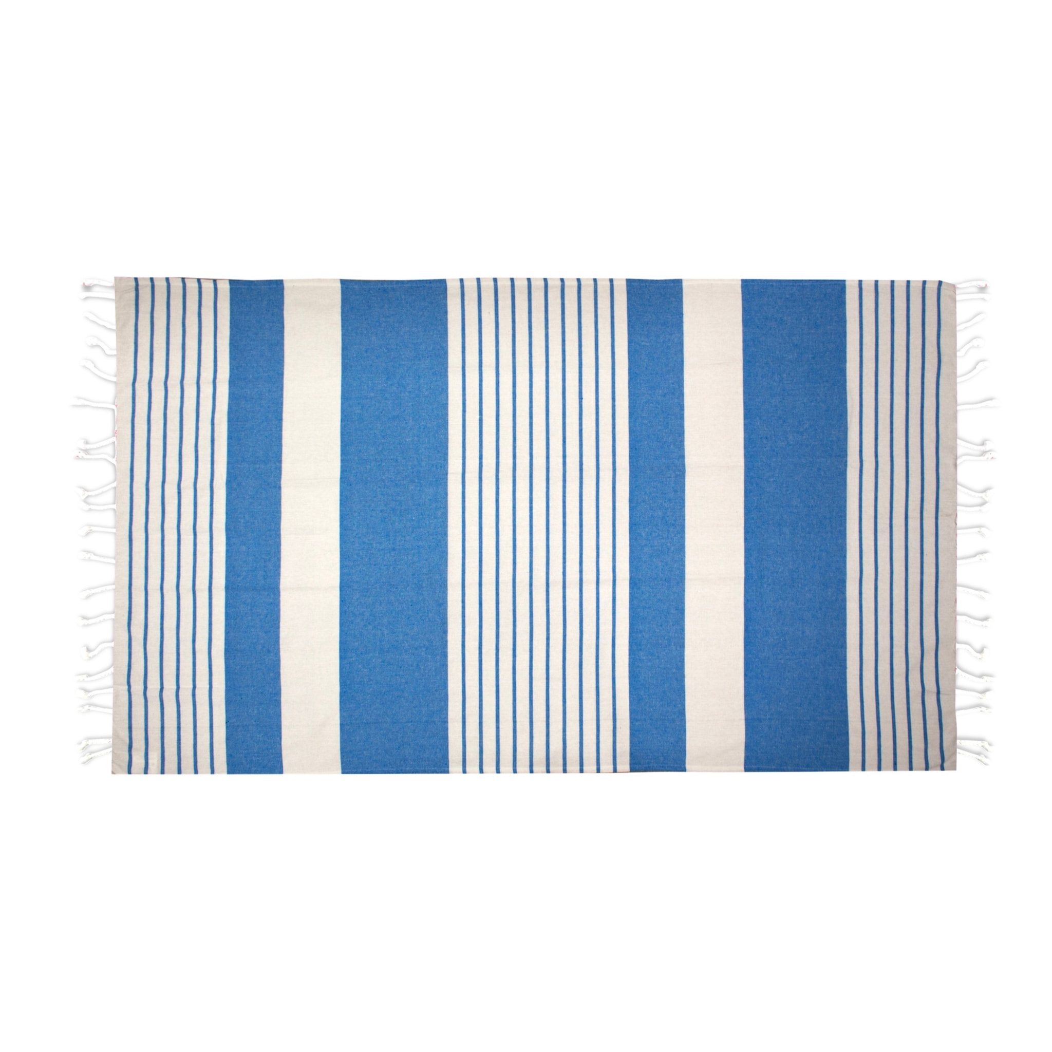 TELO MARE FOUTà CON FRANGE E CON BORSA COLORE BLU