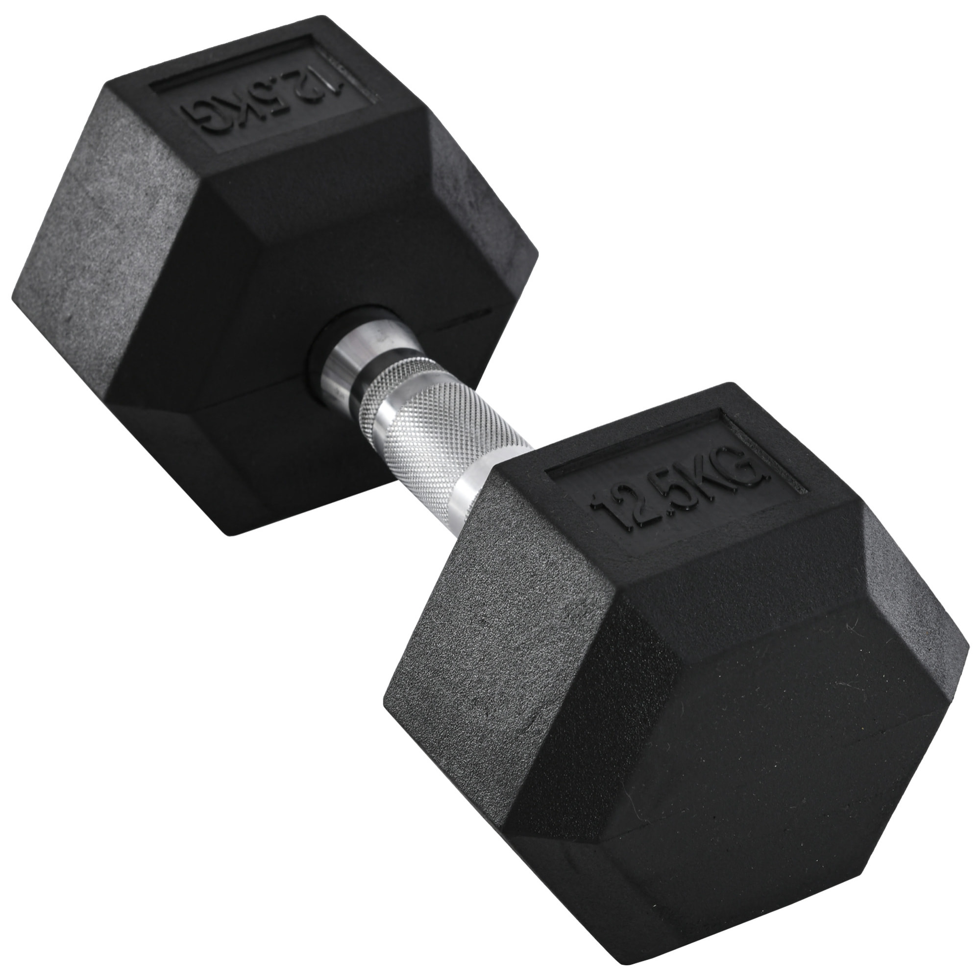 Haltère hexagonal 12,5 Kg - hexagon dumbbell musculation fitness - fonte caoutchouté