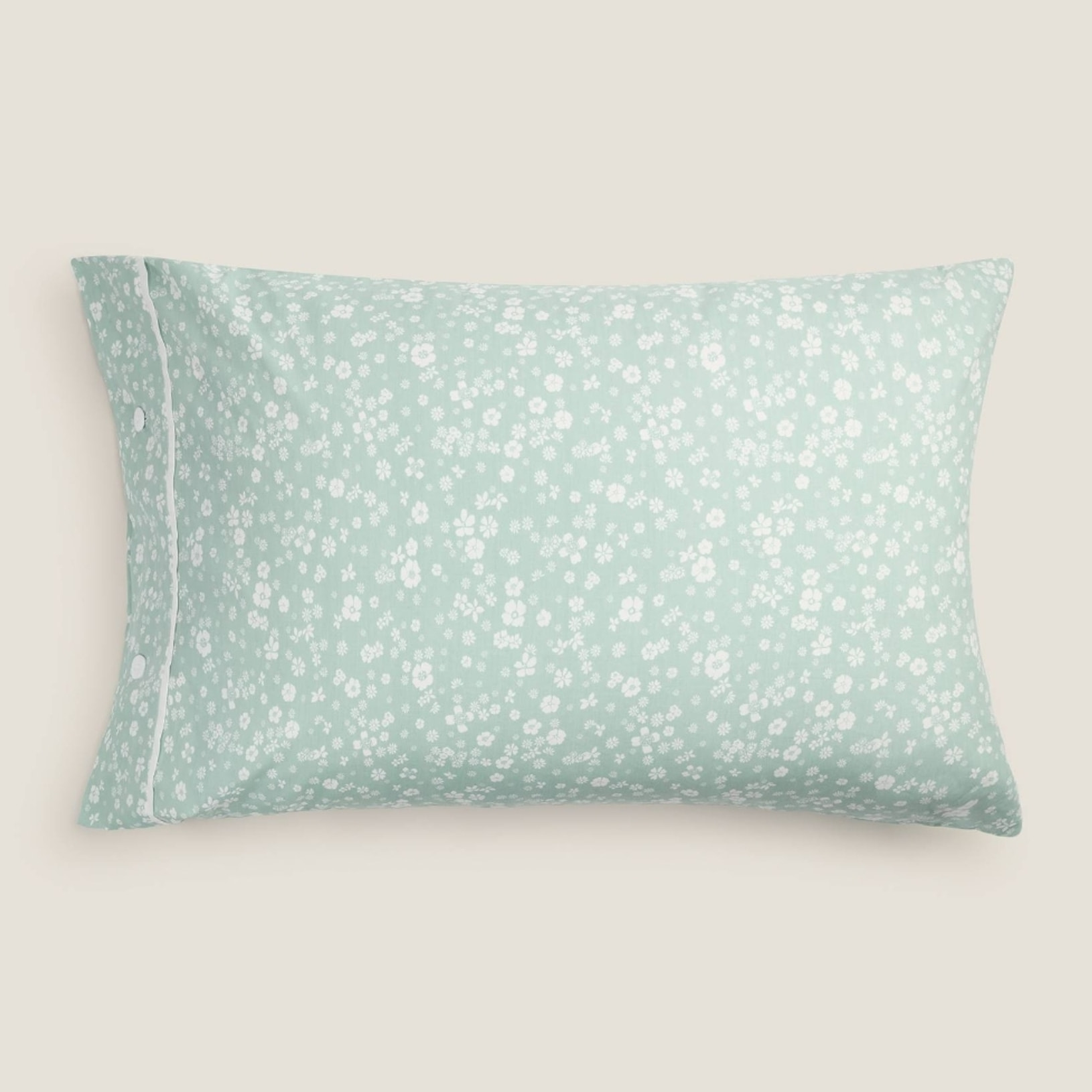 Funda almohada algodón flores Mapatchi color azul aqua