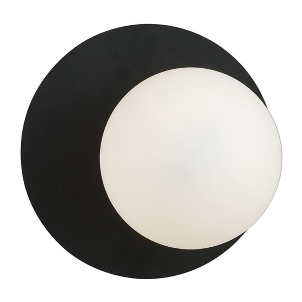 Lampada da parete Oslo in acciaio nero e vetro opalino