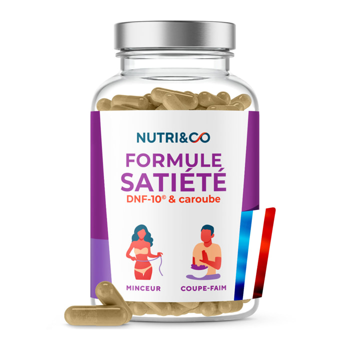 Nutri&Co Formule Satiété - Coupe Faim Puissant DNF-10® et Caroube Réduction d'Apétit - 60 gélules