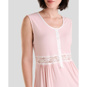 Camisón corto mujer canalé con encaje cómodo