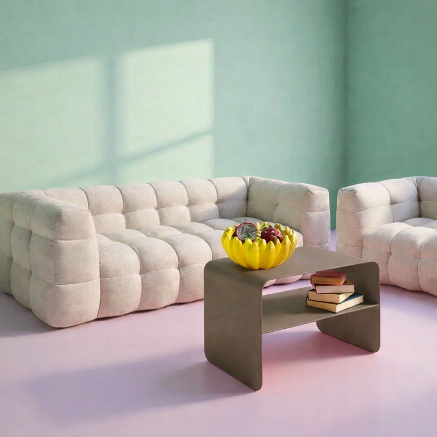 Table basse Lounge 58x37cm taupe Kare Design