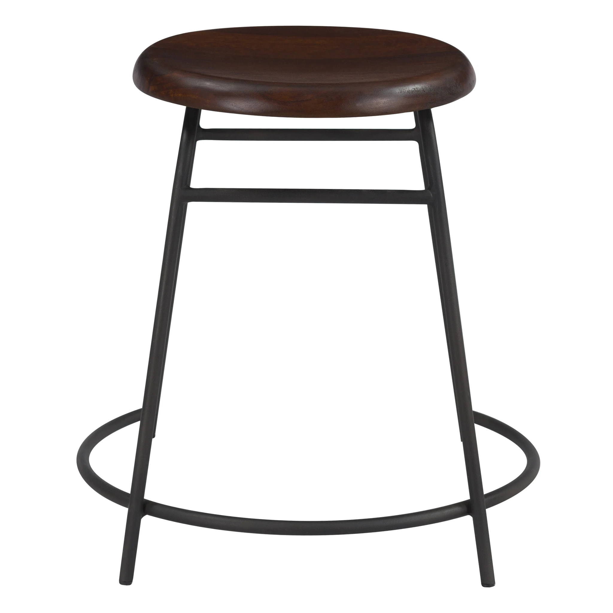 Lot de 2 tabourets en bois foncé - Barney