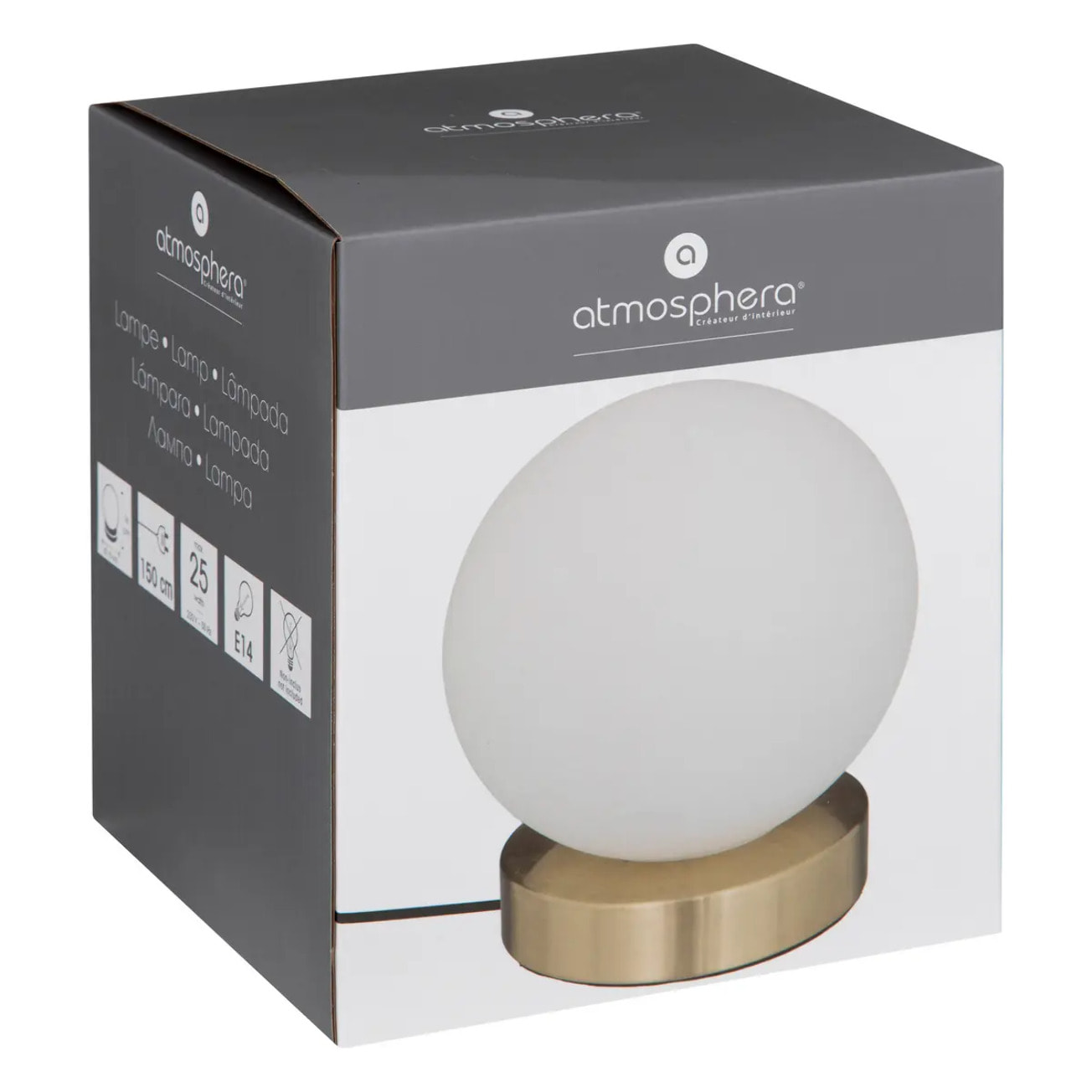 Lampe boule "Dris" blanc H16cm