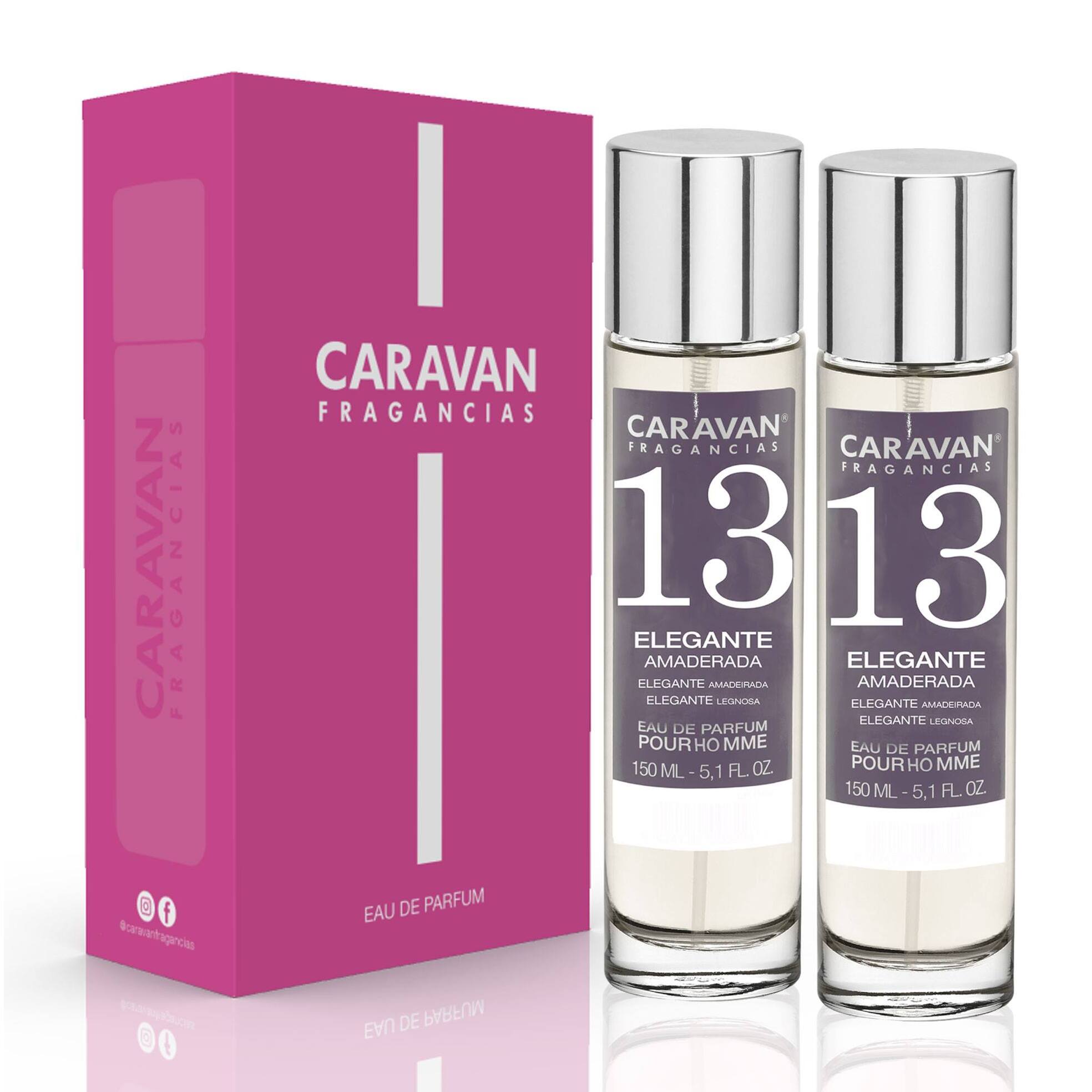 Caravan fragancias - caja de regalo con 2 perfumes nº13 de 150 ml, para hombre
