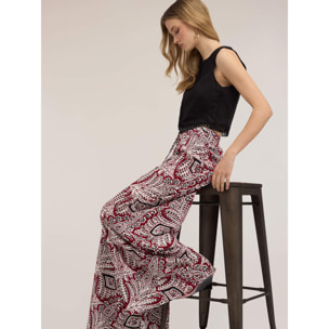 Motivi - Pantaloni palazzo con stampa - Bordeaux