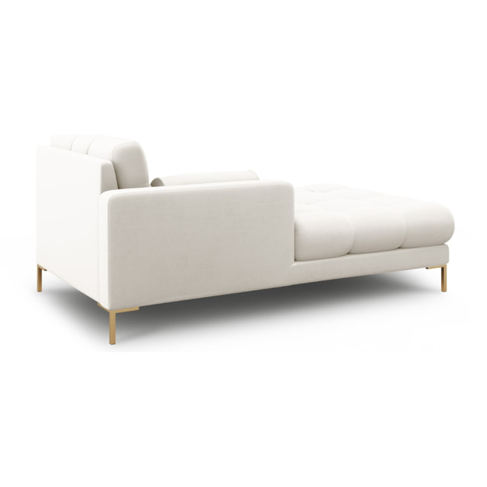 Méridienne gauche "Bali" en tissu structurel beige clair