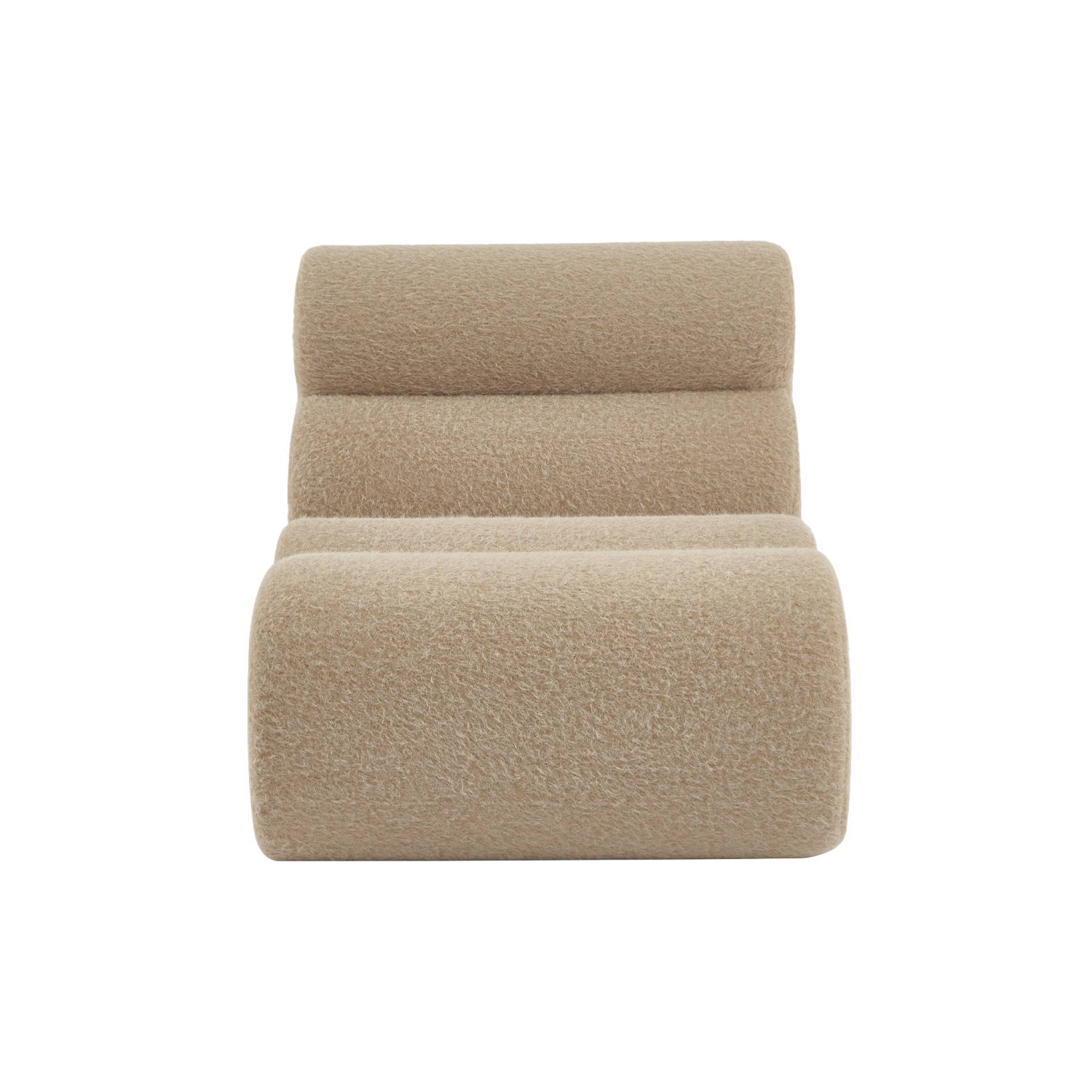 Lot de 2 chauffeuses tissu effet alpaca beige 1 place - L 81 x P 99 x H 75cm - Nova