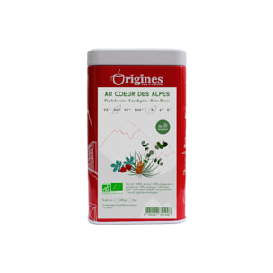 Au Coeur des Alpes - Thé Vert et Noir Alpin Bio - Boîte Métal 100g