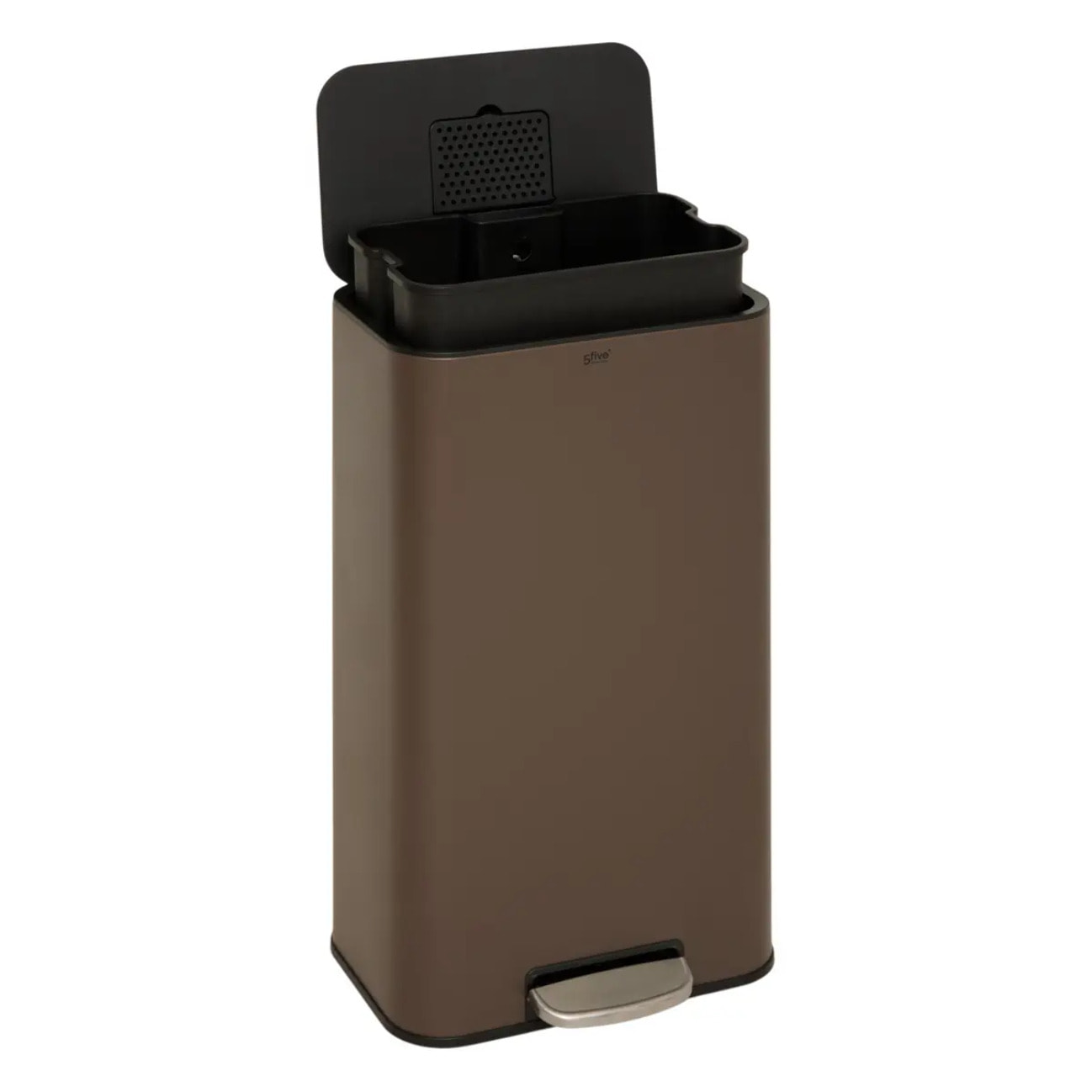 Poubelle rectangulaire à pédale Delta 30L chocolat