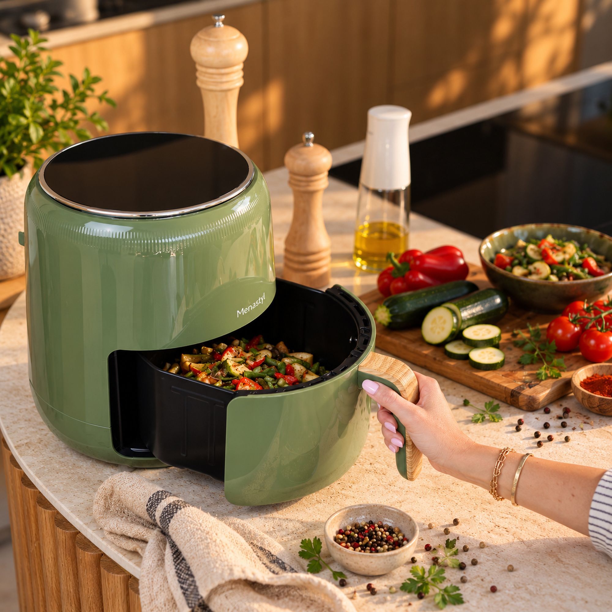 Friteuse sans huile 4,5L verte COLORAMA