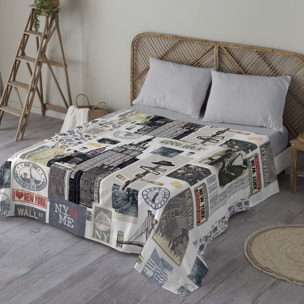 Naturals - Juego de Sábanas Estampadas - Incluye 1 o 2 Fundas de Almohada + 1 Sábana Bajera - 100% Algodón - Ny Travel