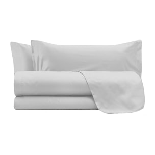 COMPLETO LETTO MAX COLOR, 100% Cotone, Made in Italy - GRIGIO CHIARO
