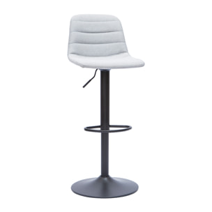 Tabourets de bar réglables pivotants 360° en tissu gris clair et métal (lot de 2) SAURY