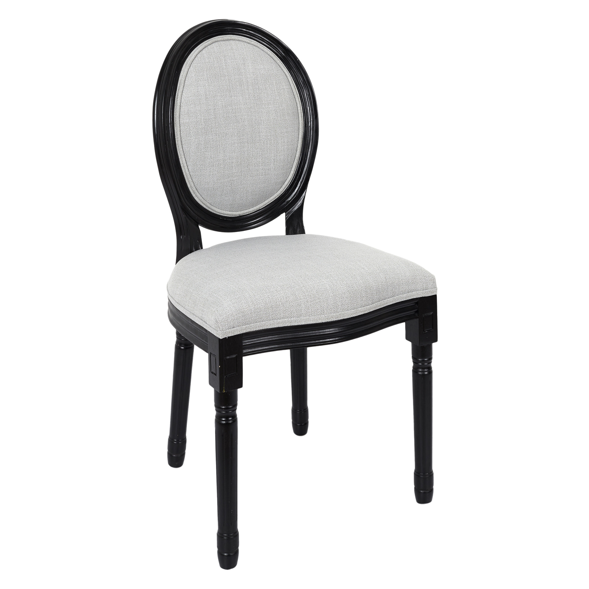 Chaise Eleonor Noir Tissu Gris - Lot De 2