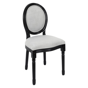 Chaise Eleonor Noir Tissu Gris - Lot De 2