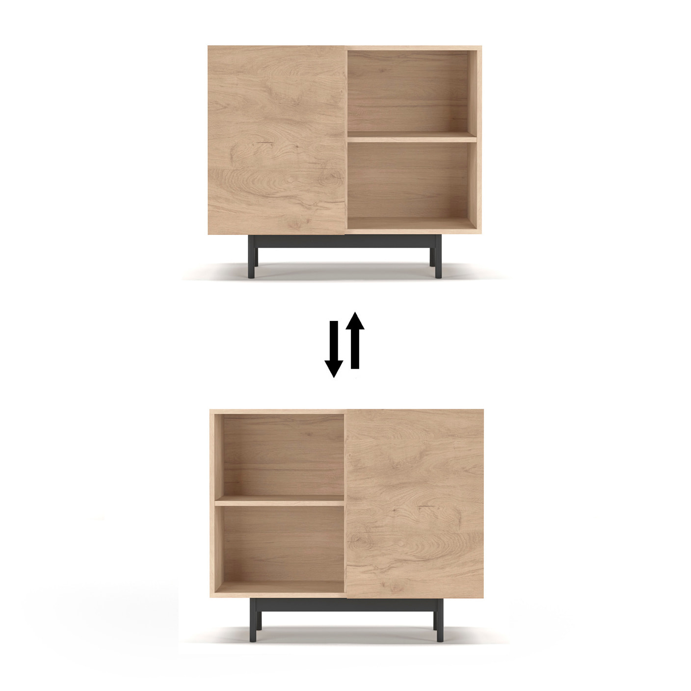 Aparador 1 puerta Printed roble 78x90x34 cm