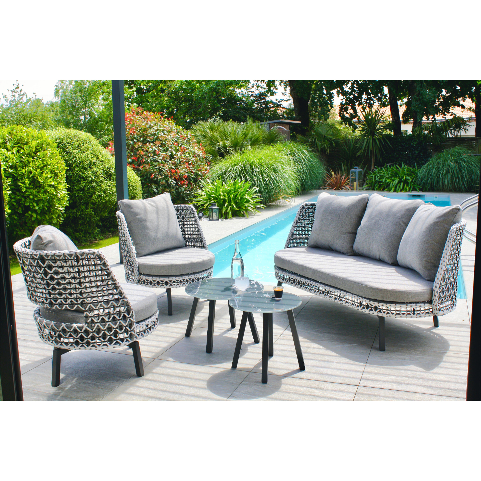 AGADIR - Salon de jardin 4 places en aluminium