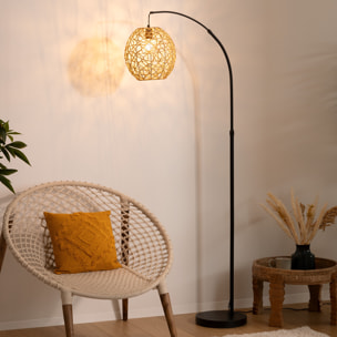 Lampadaire arc "Raahe" - noir - métal H180 cm
