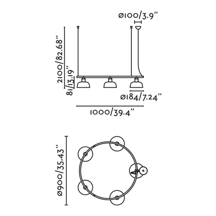 TATAWIN COLGANTE CIR. PANTALLA METAL S NEGRA 5xE27