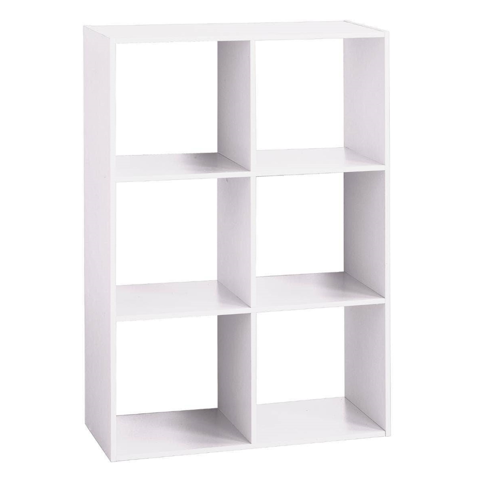 Well home - estante de madera con 6 compartimentos color blanco h.100,5cm