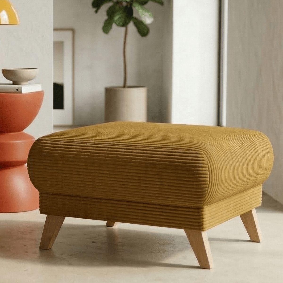Pouf en velours côtelé - LARIA