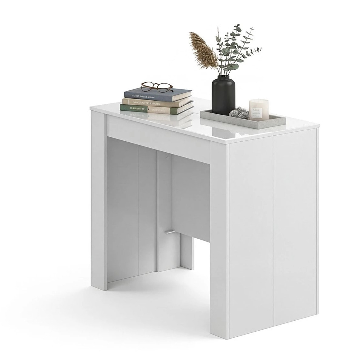 Mesa consola extensible en blanco 50-235x90 cm Denis Blanco