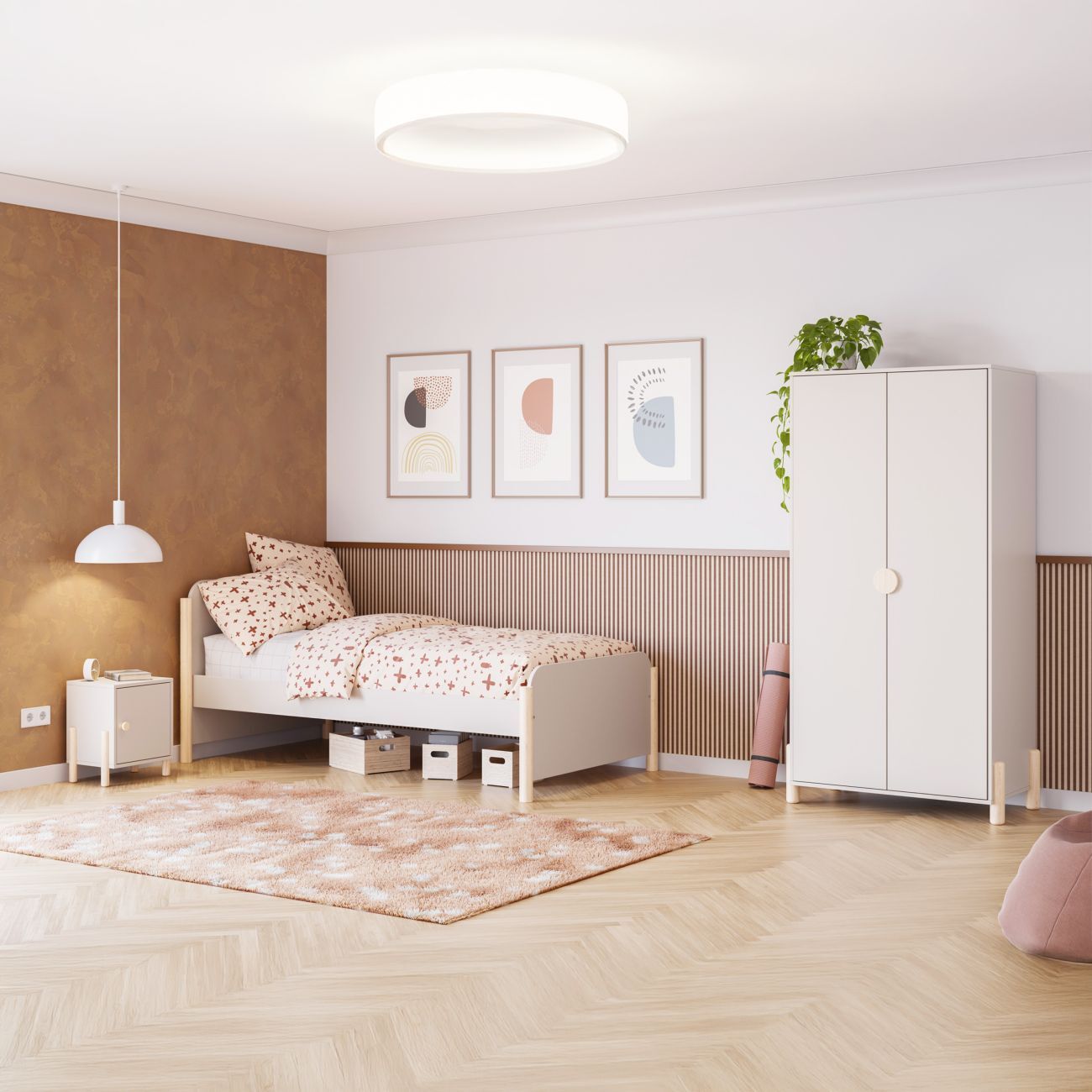 Armario juvenil Misty Dawn Beige - Oak Soft