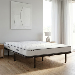 Ensemble Matelas Cristal & Sommier Somkit, 18 cm, Mémoire de Forme, Cadre à Lattes, Métal Robuste, Soutien Ferme